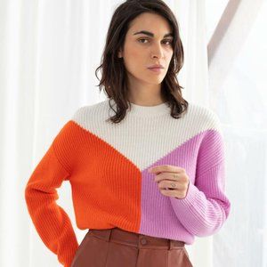 Other Stories Wool Blend Colour Block Sweater - NWOT